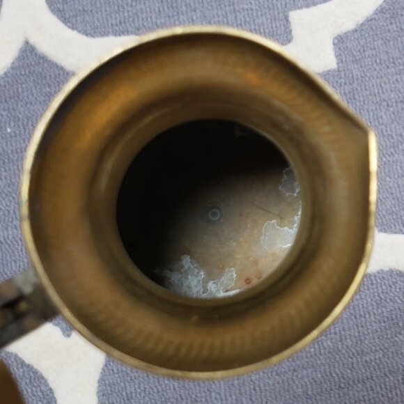 Vintage Brass Cream Pitcher Acorn Flip Lid Boho Home Decor Witchy Whimsigoth - Picture 6 of 12